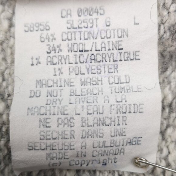 Wind River Outfitting Co. Men's Size Large Grey Made in Canada Sweater - Picture 4 of 7